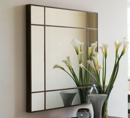 Four Seasons Quadrato Wall Mirror crafted by Porada