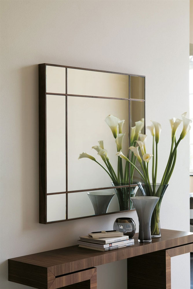 Four Seasons Quadrato Wall Mirror crafted by Porada